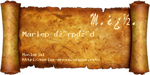 Marlep Árpád névjegykártya